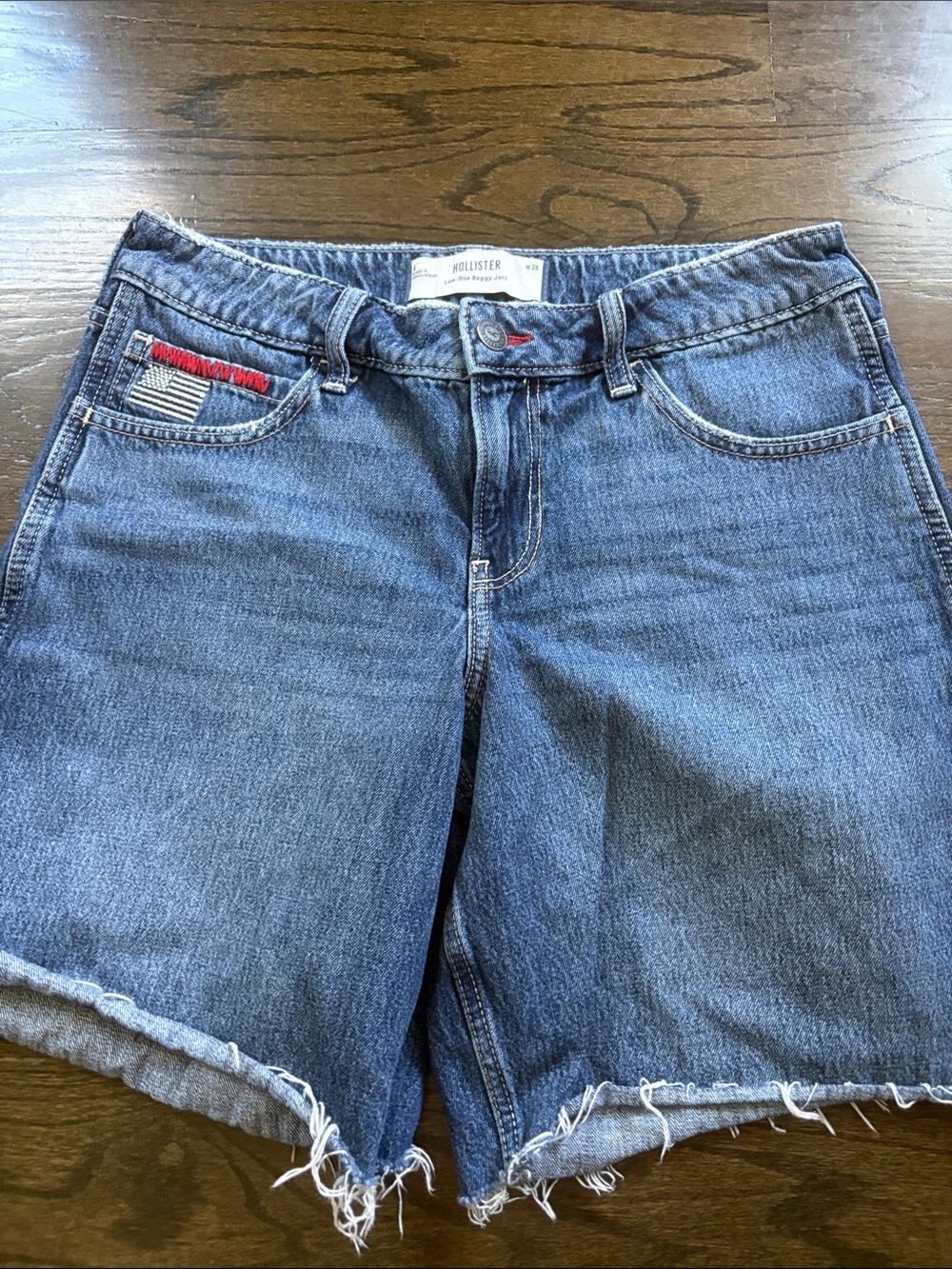 Hollister Medium Blue Denim Cutoff Shorts